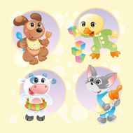 Little pets with background
