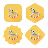 horse toy flat icon with long shadow eps10 N65