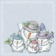 cheerful snowmen