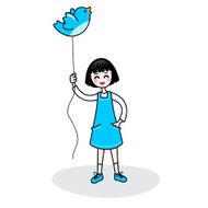Girl with bird balloon