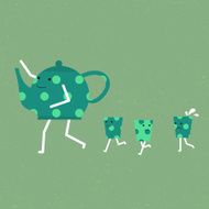 Mommy tea pot and children cup