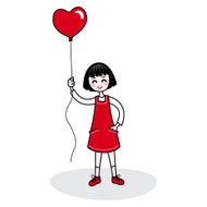 Girl with heart balloon