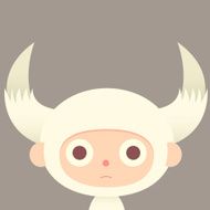 horned furry cartoon character illustration