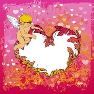 Frame with angel and heart