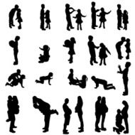 Vector Silhouette Of People N43