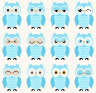 seamless owls pattern N3