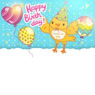 Happy Birthday card background with a bird N2