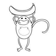 Coloring for Kids monkey with a banana