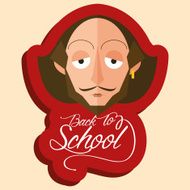Funny William Shakespeare Cartoon Portrait Isolated