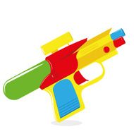 Cartoon Water Gun Isolated On White Background