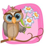 Owl with flowers