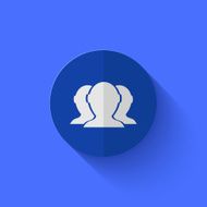 Vector modern flat blue circle icon N8