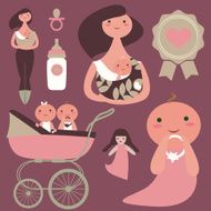 Mother and baby clipart