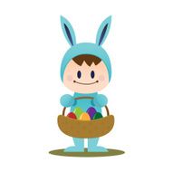 Easter Bunny carry egg basket