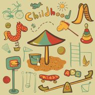 Cartoon children playground icon
