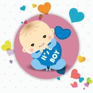 Baby boy announcement card N49