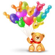 teddy bear with a bunch of balloons