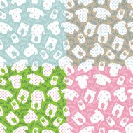 Clothes for newborn baby Seamless pattern set