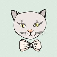 Pretty kitten drawn in vector