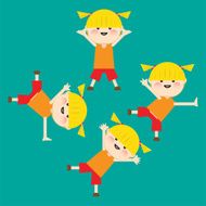 cartoon happy kids playing N2