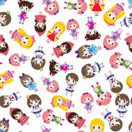 seamless girl pattern