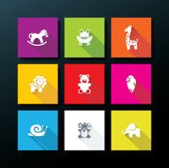 Vector flat baby toy icon set N2