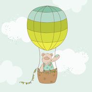 Baby Shower or Arrival Card - Bear with Air Balloon