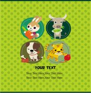 Cartoon animal card N3