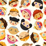 seamless child face pattern N3
