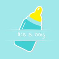 Baby boy blue bottle Shower card