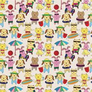 summer animal seamless pattern