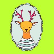 Illustration with deer portrait