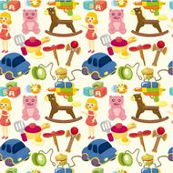 cartoon child toy seamless pattern