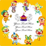 cartoon circus clown card