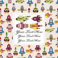 cartoon spaceship card N37