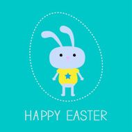 Easter bunny in the dash egg Card