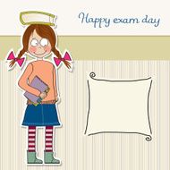 funny young student girl before exam N4