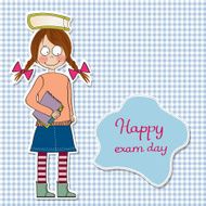funny young student girl before exam N5