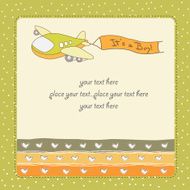 new baby announcement card with airplane