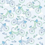 Seamless pattern with bicycles