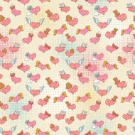 Valentine seamless pattern with smiling hearts