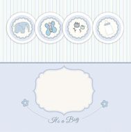 Baby boy announcement card N51