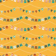 Colorful pattern with bunting and garland