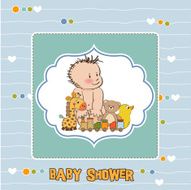 Baby boy shower card N94