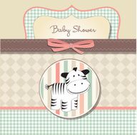 cute baby shower card with zebra N36