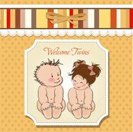 Baby twins shower card N17