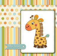 welcome baby card with giraffe N3