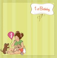 little girl with at her first birthday N10
