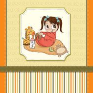 little baby girl play with her toys N17