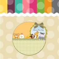 baby shower card with funny animals N14